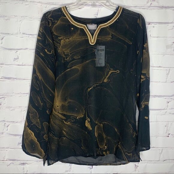 Chico’s size 0/small black sheer top - BNWT! - Picture 1 of 4